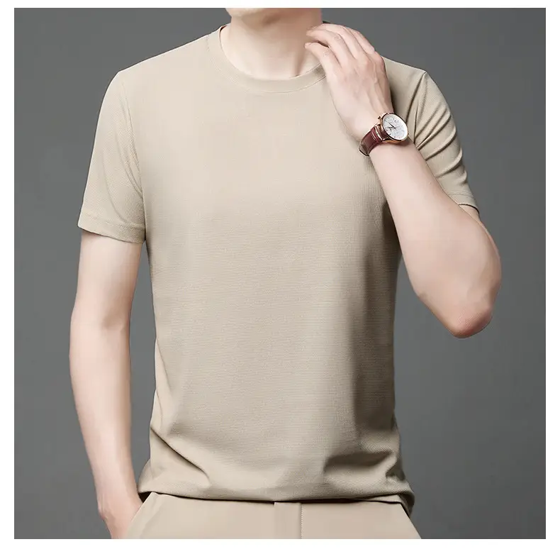 Men Navy Crossbody Crewneck T-Shirt Short Sleeve — feature 33