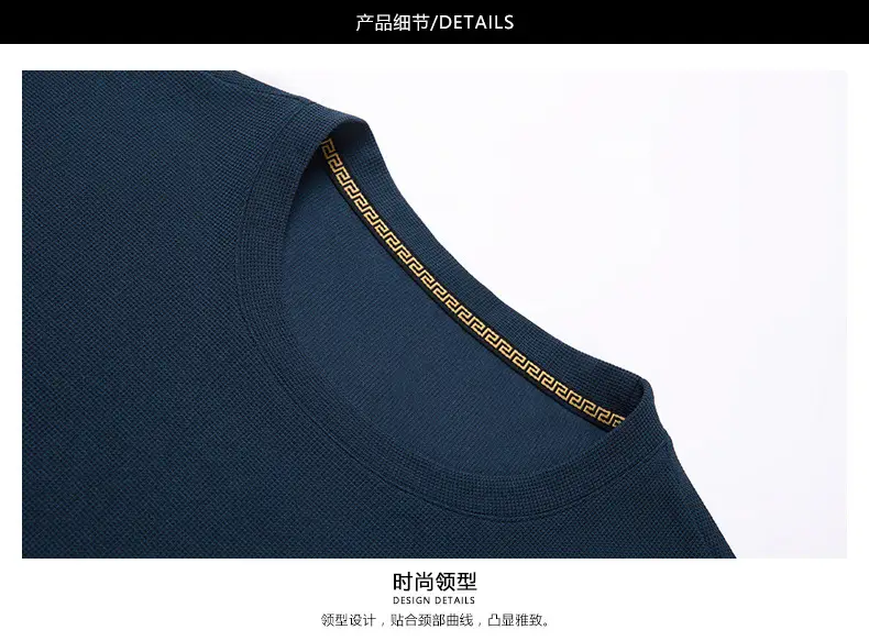 Men Navy Crossbody Crewneck T-Shirt Short Sleeve — feature 42