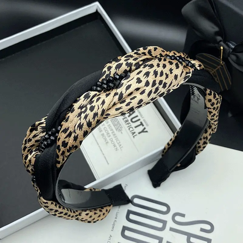 Wide Pleated Hair Band 6cm Black Cranial Top for Women - Image 21