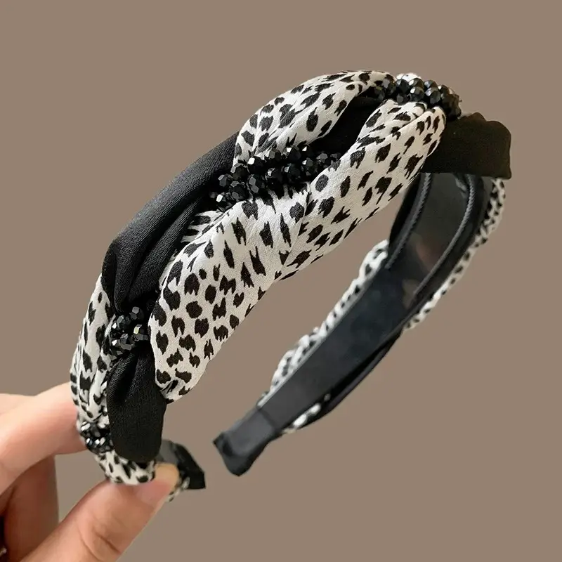 Wide Pleated Hair Band 6cm Black Cranial Top for Women - Image 22