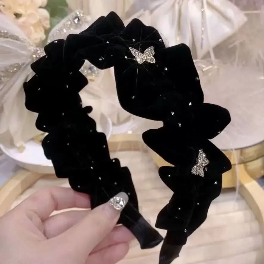 Wide Pleated Hair Band 6cm Black Cranial Top for Women - Image 24