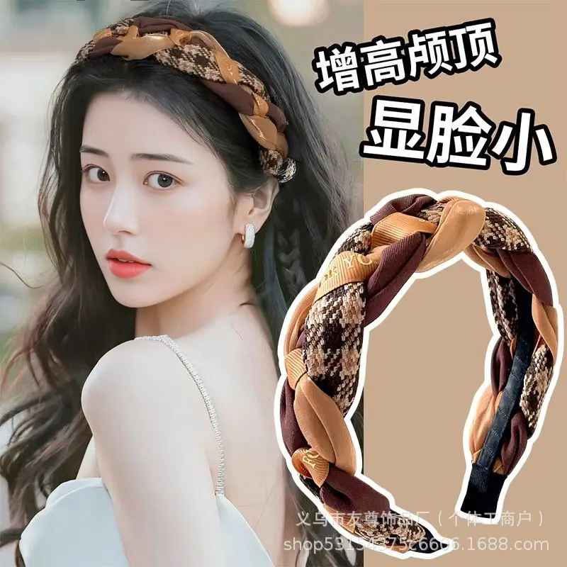 Wide Pleated Hair Band 6cm Black Cranial Top for Women - Image 31