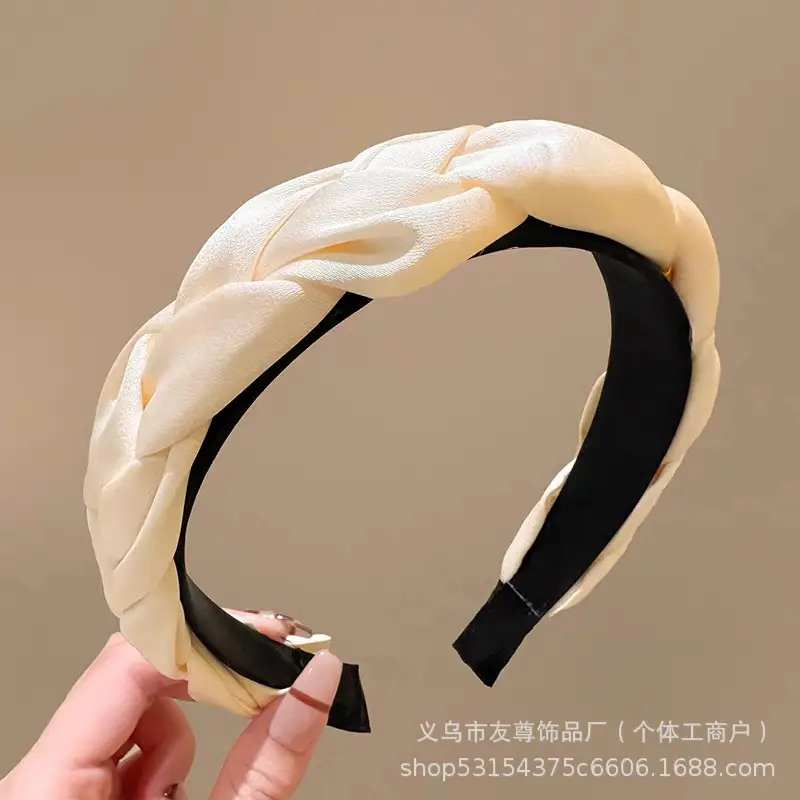 Wide Pleated Hair Band 6cm Black Cranial Top for Women - Image 33