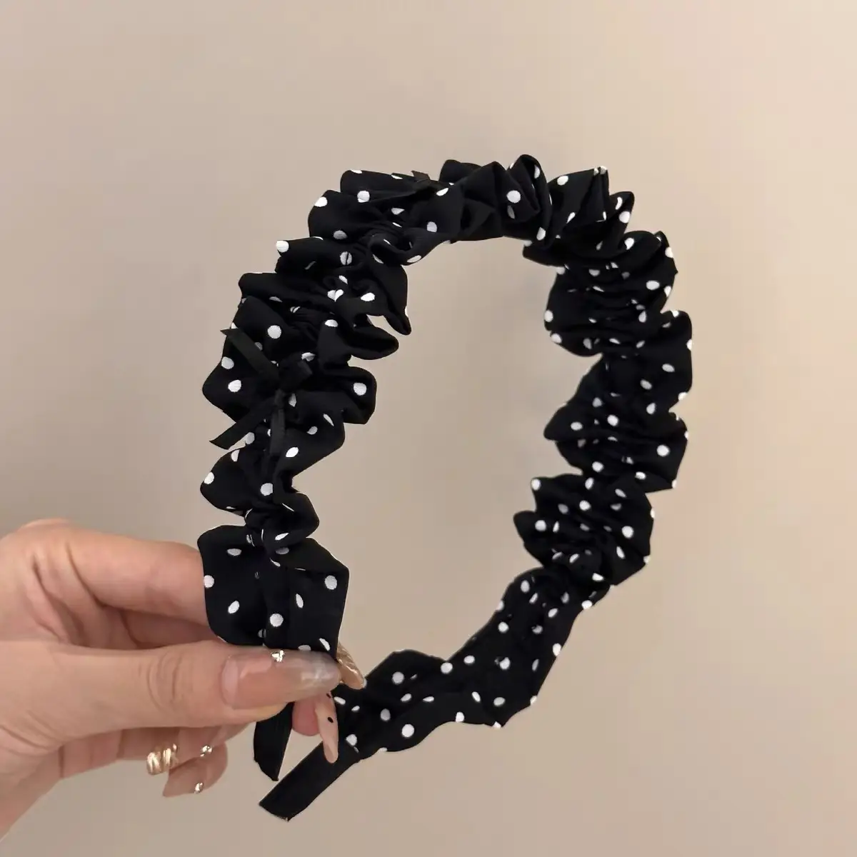 Wide Pleated Hair Band 6cm Black Cranial Top for Women - Image 41