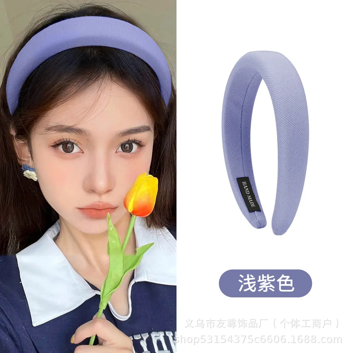 Wide Pleated Hair Band 6cm Black Cranial Top for Women - Image 47