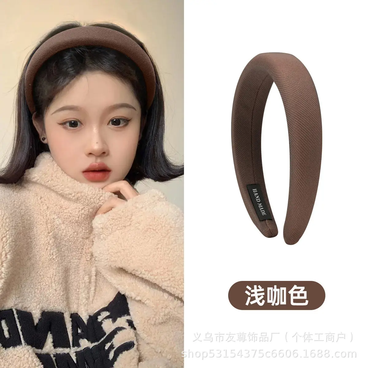 Wide Pleated Hair Band 6cm Black Cranial Top for Women - Image 48