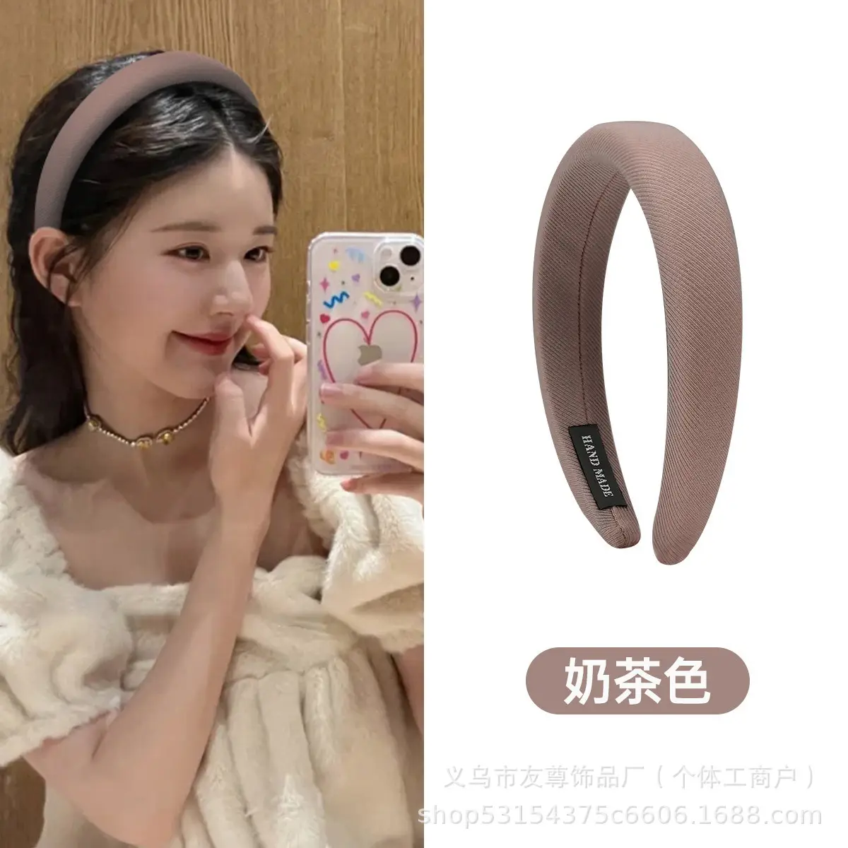 Wide Pleated Hair Band 6cm Black Cranial Top for Women - Image 49