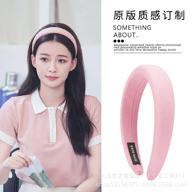 Wide Pleated Hair Band 6cm Black Cranial Top for Women - Image 50
