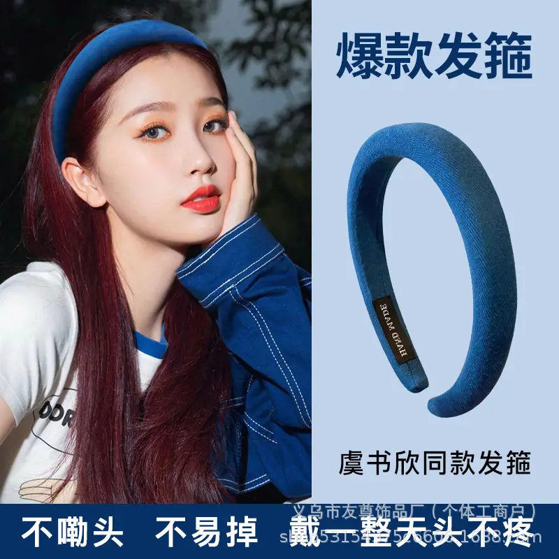 Wide Pleated Hair Band 6cm Black Cranial Top for Women - Image 51