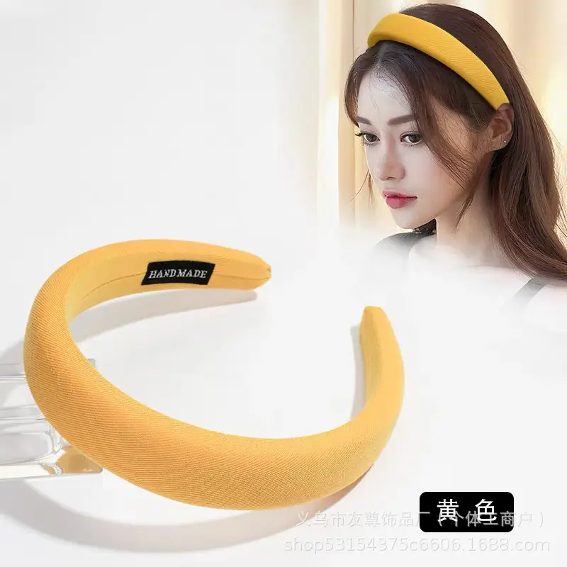 Wide Pleated Hair Band 6cm Black Cranial Top for Women - Image 54