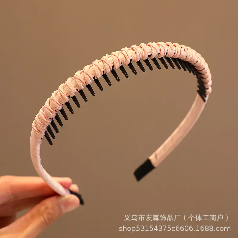 Wide Pleated Hair Band 6cm Black Cranial Top for Women - Image 55