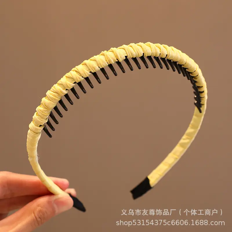 Wide Pleated Hair Band 6cm Black Cranial Top for Women - Image 56