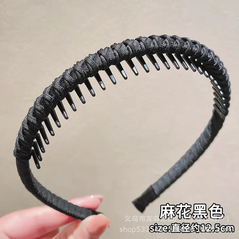 Wide Pleated Hair Band 6cm Black Cranial Top for Women - Image 57