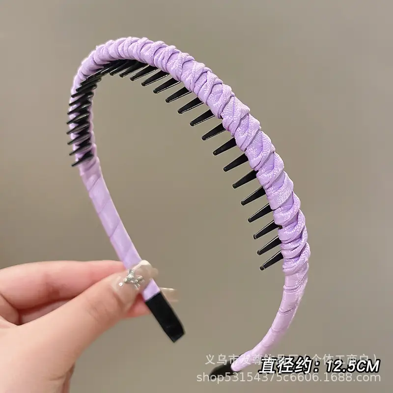 Wide Pleated Hair Band 6cm Black Cranial Top for Women - Image 59