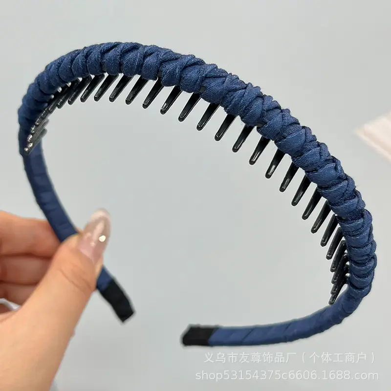 Wide Pleated Hair Band 6cm Black Cranial Top for Women - Image 62
