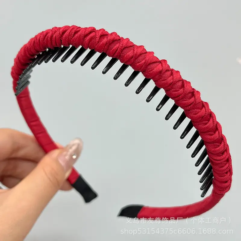 Wide Pleated Hair Band 6cm Black Cranial Top for Women - Image 63