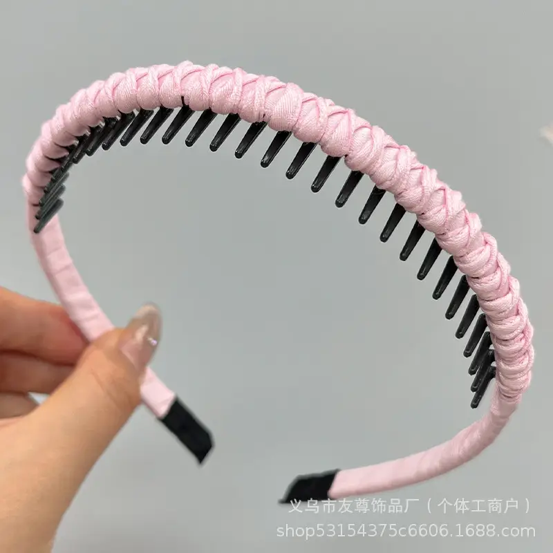 Wide Pleated Hair Band 6cm Black Cranial Top for Women - Image 64