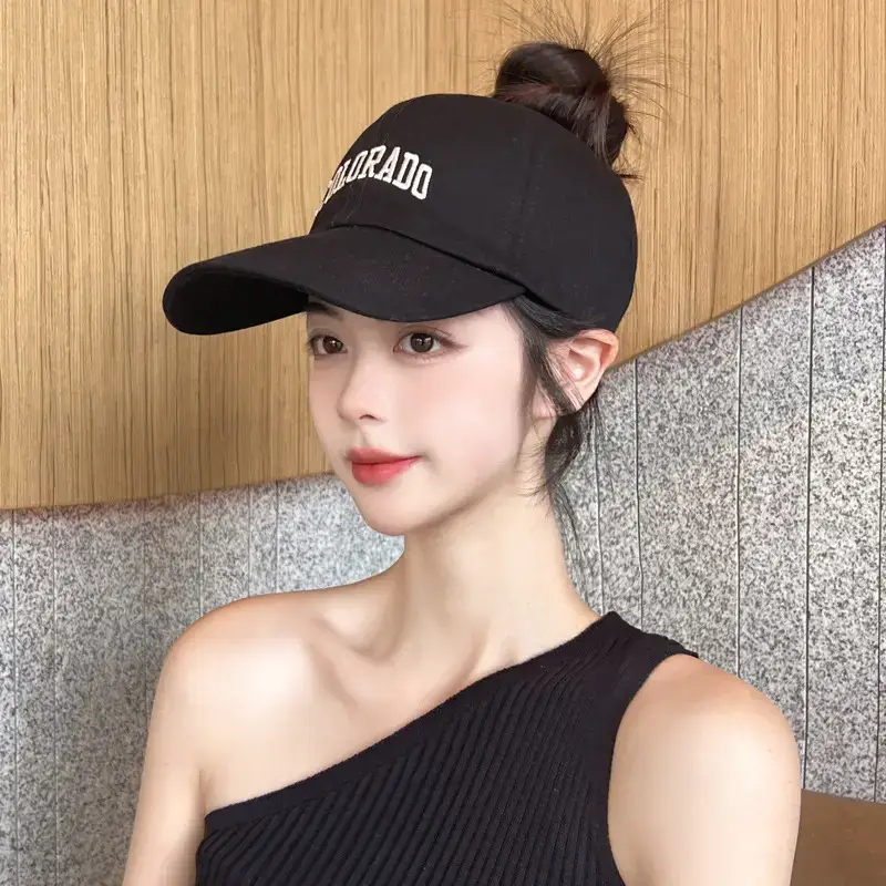 Women's Black One-Sleeve Baseball Cap with Sunshade - Image 14