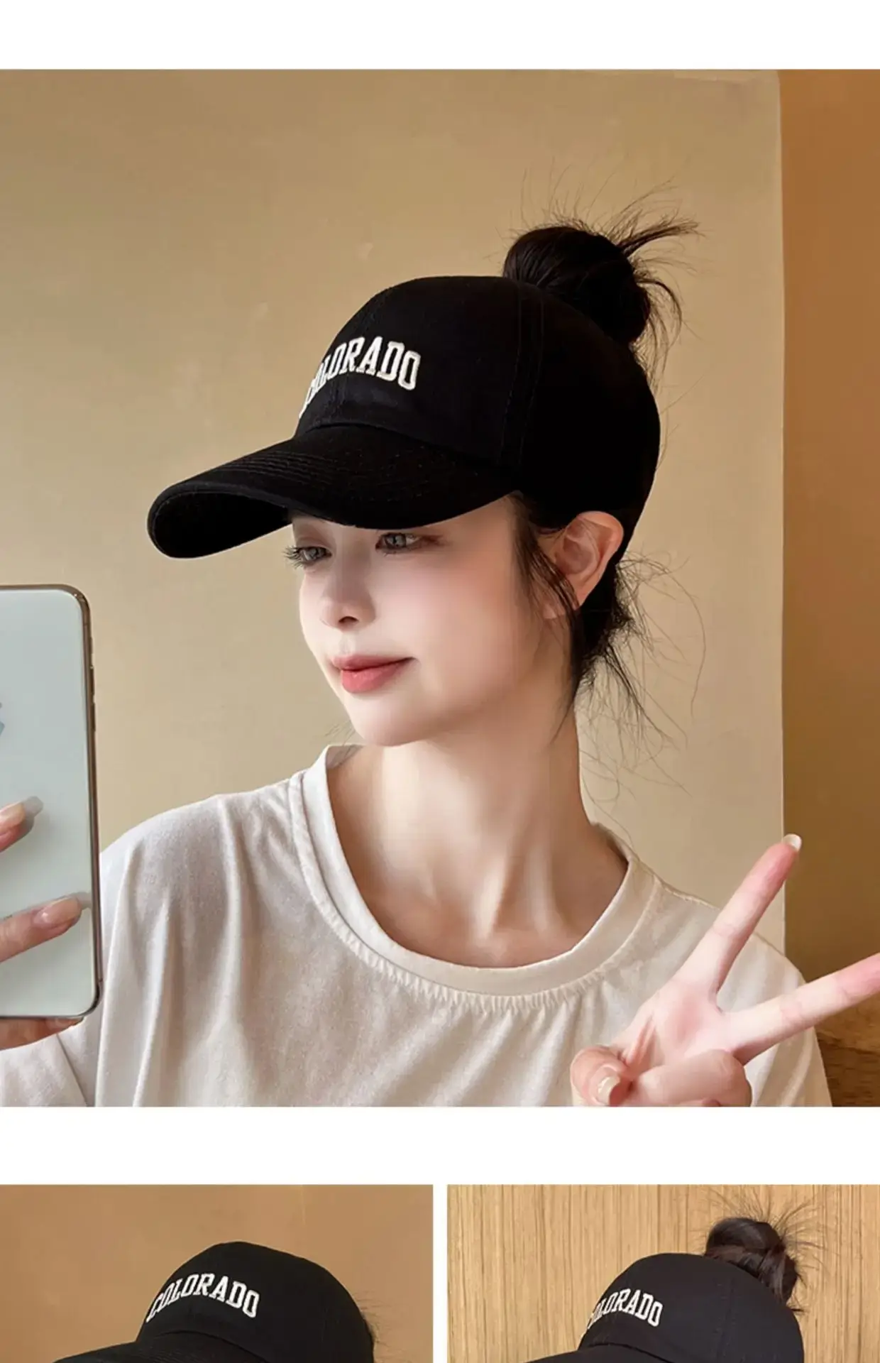 Women's Black One-Sleeve Baseball Cap with Sunshade — feature 11