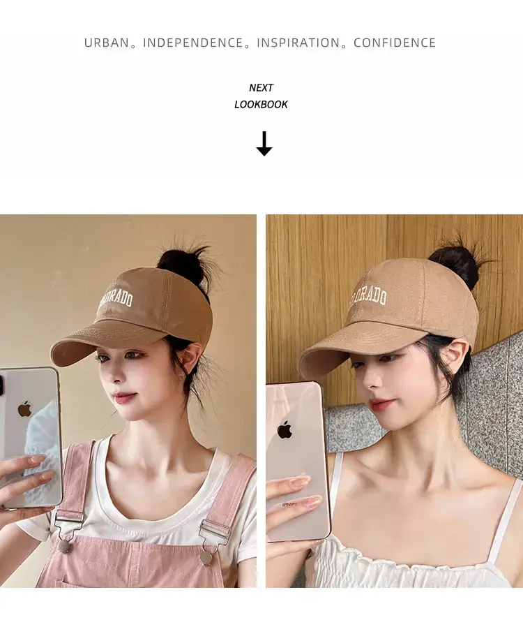 Women's Black One-Sleeve Baseball Cap with Sunshade — feature 14