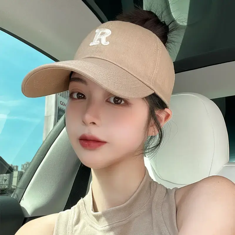 Women's Black One-Sleeve Baseball Cap with Sunshade - Image 9