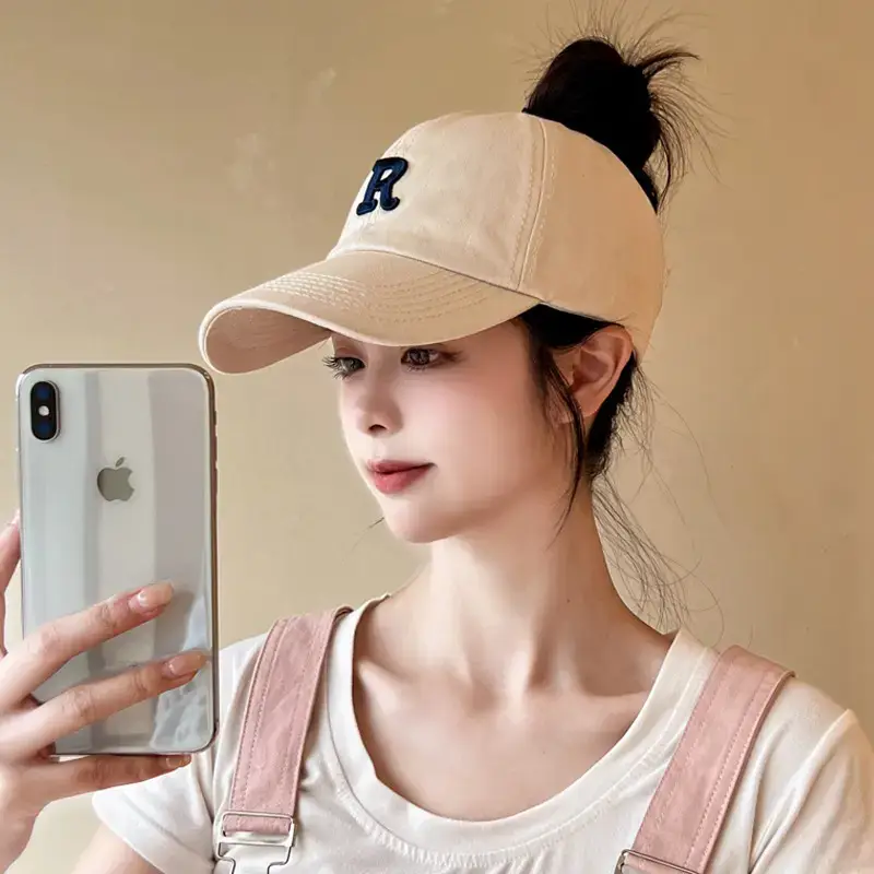 Women's Black One-Sleeve Baseball Cap with Sunshade - Image 7