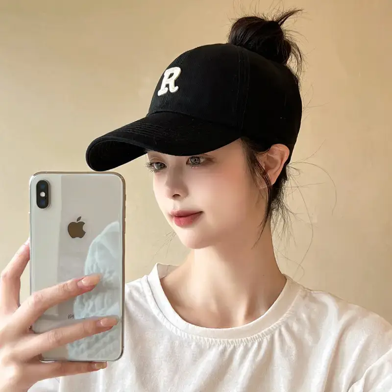 Women's Black One-Sleeve Baseball Cap with Sunshade - Image 8