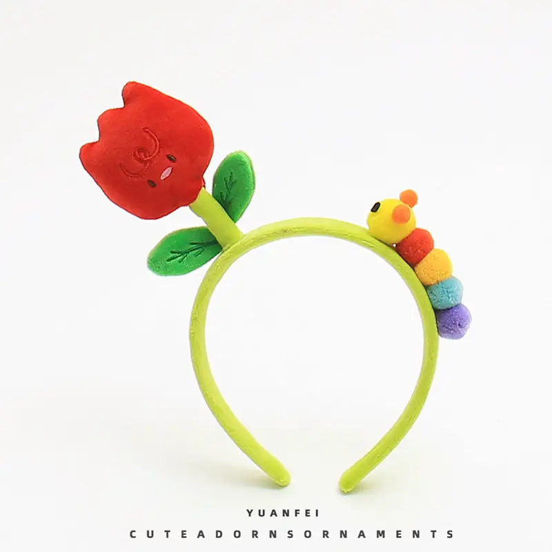 Cute Tulip Hairband with Caterpillar Design - Image 7