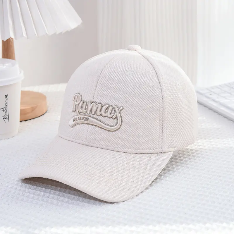 Women Rmax Beige Embroidered Baseball Cap - Image 4