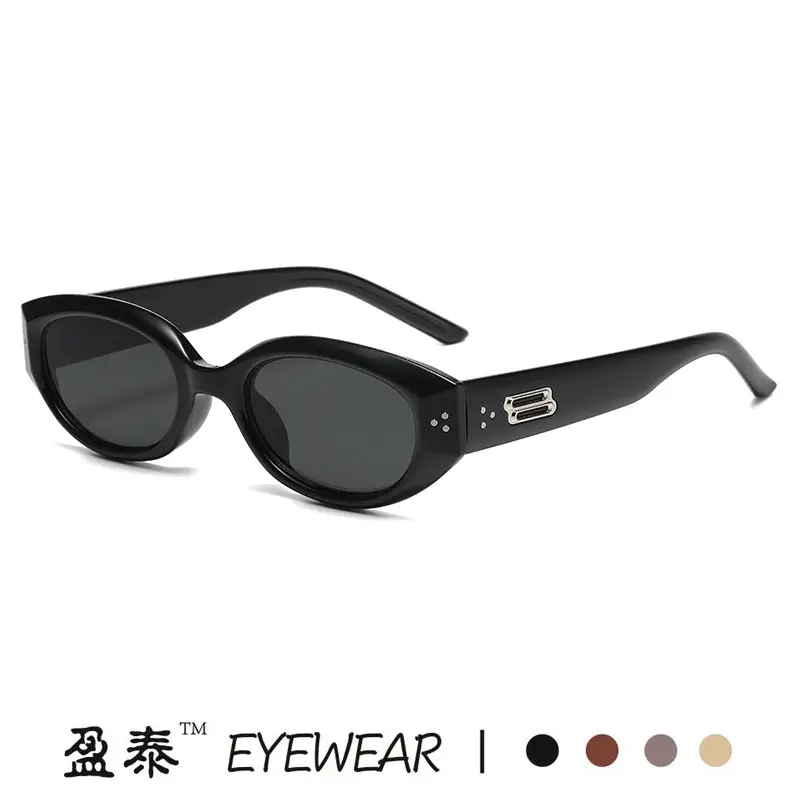 Korean Style Rice Nail Irregular Cat's Eye Sunglasses Black - Image 10