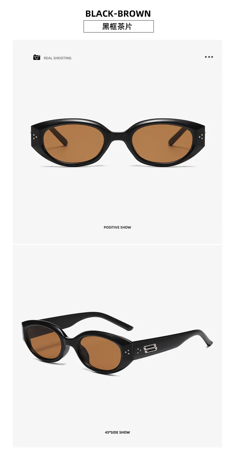 Korean Style Rice Nail Irregular Cat's Eye Sunglasses Black — feature 18