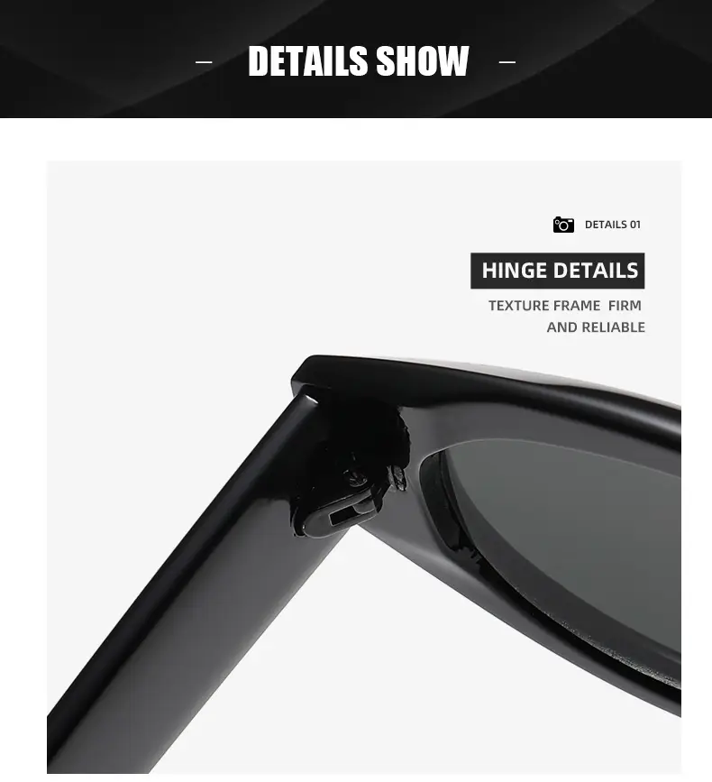 Korean Style Rice Nail Irregular Cat's Eye Sunglasses Black — feature 23