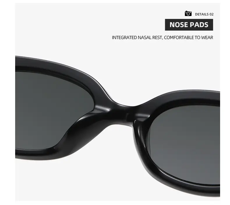Korean Style Rice Nail Irregular Cat's Eye Sunglasses Black — feature 24
