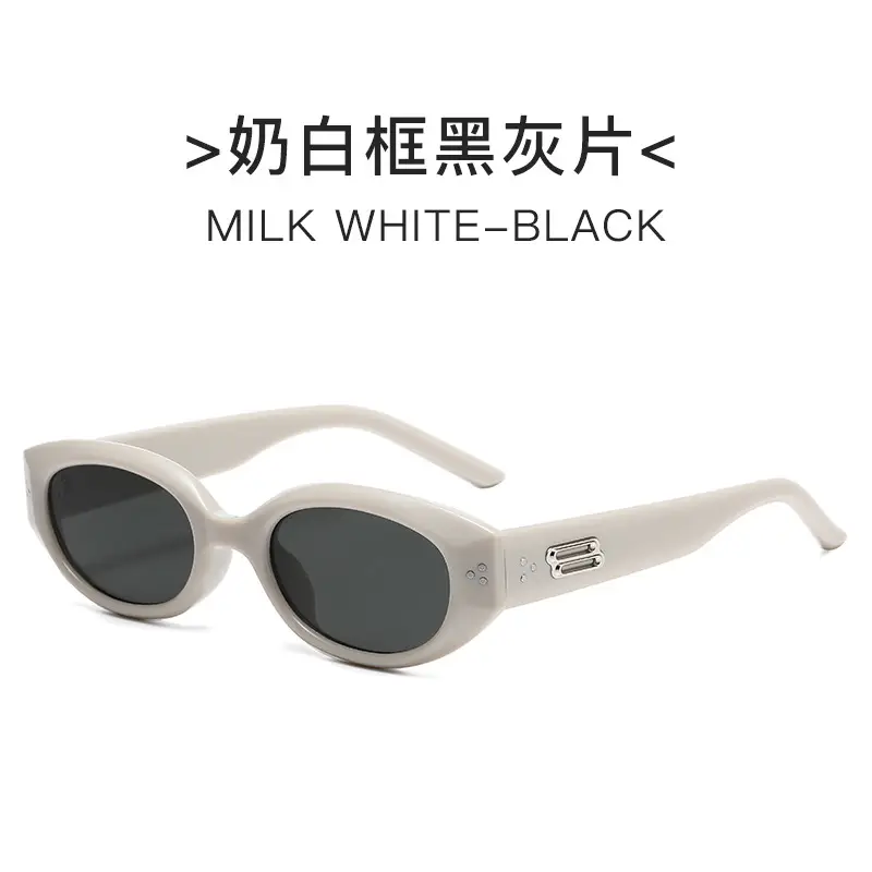 Korean Style Rice Nail Irregular Cat's Eye Sunglasses Black - Image 8