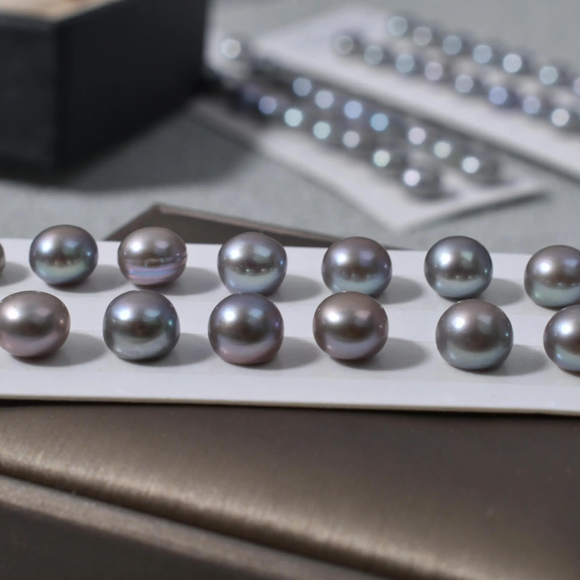 Natural Freshwater Pearl Beads Gray Half Drilled for DIY Earrings - Image 8