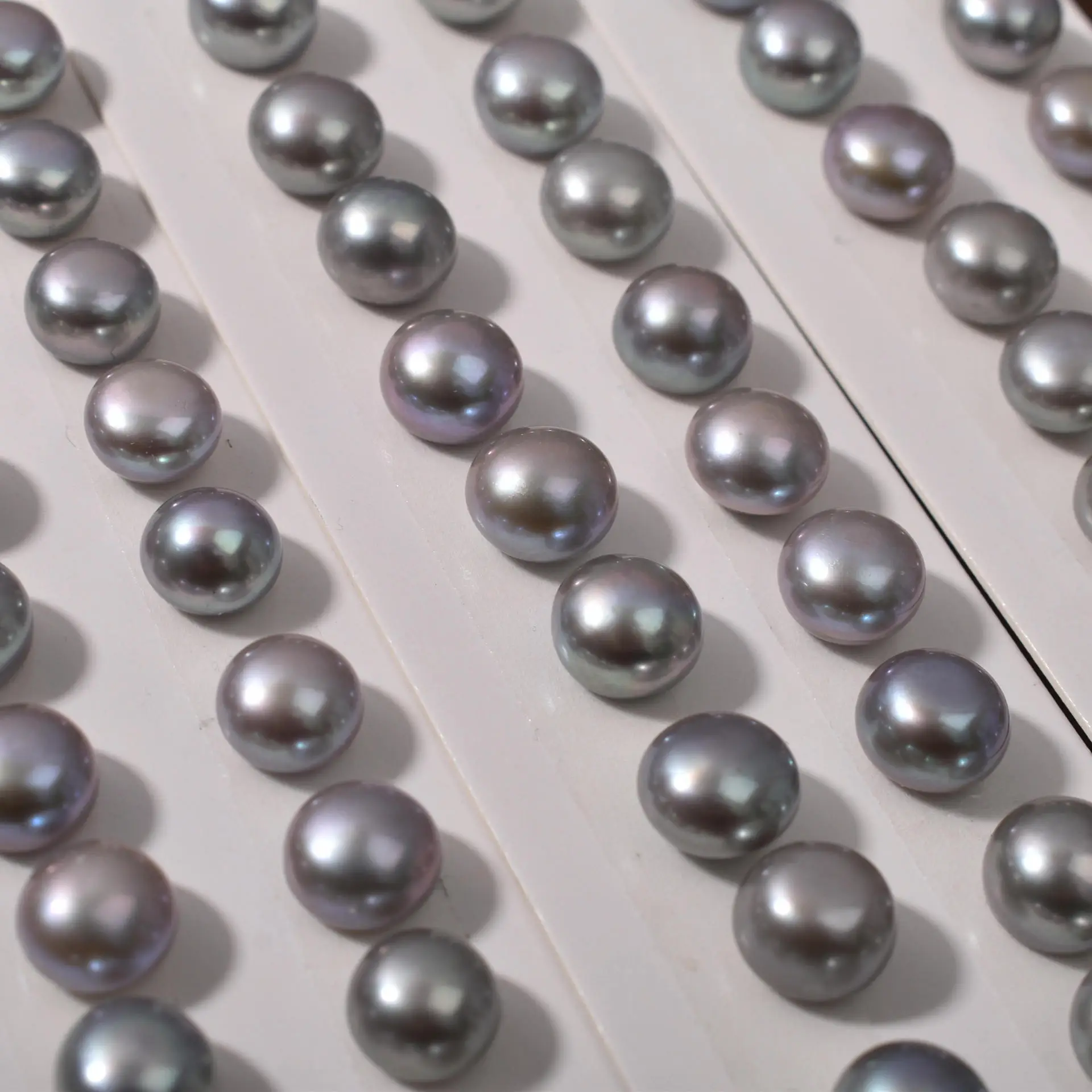 Natural Freshwater Pearl Beads Gray Half Drilled for DIY Earrings - Image 9