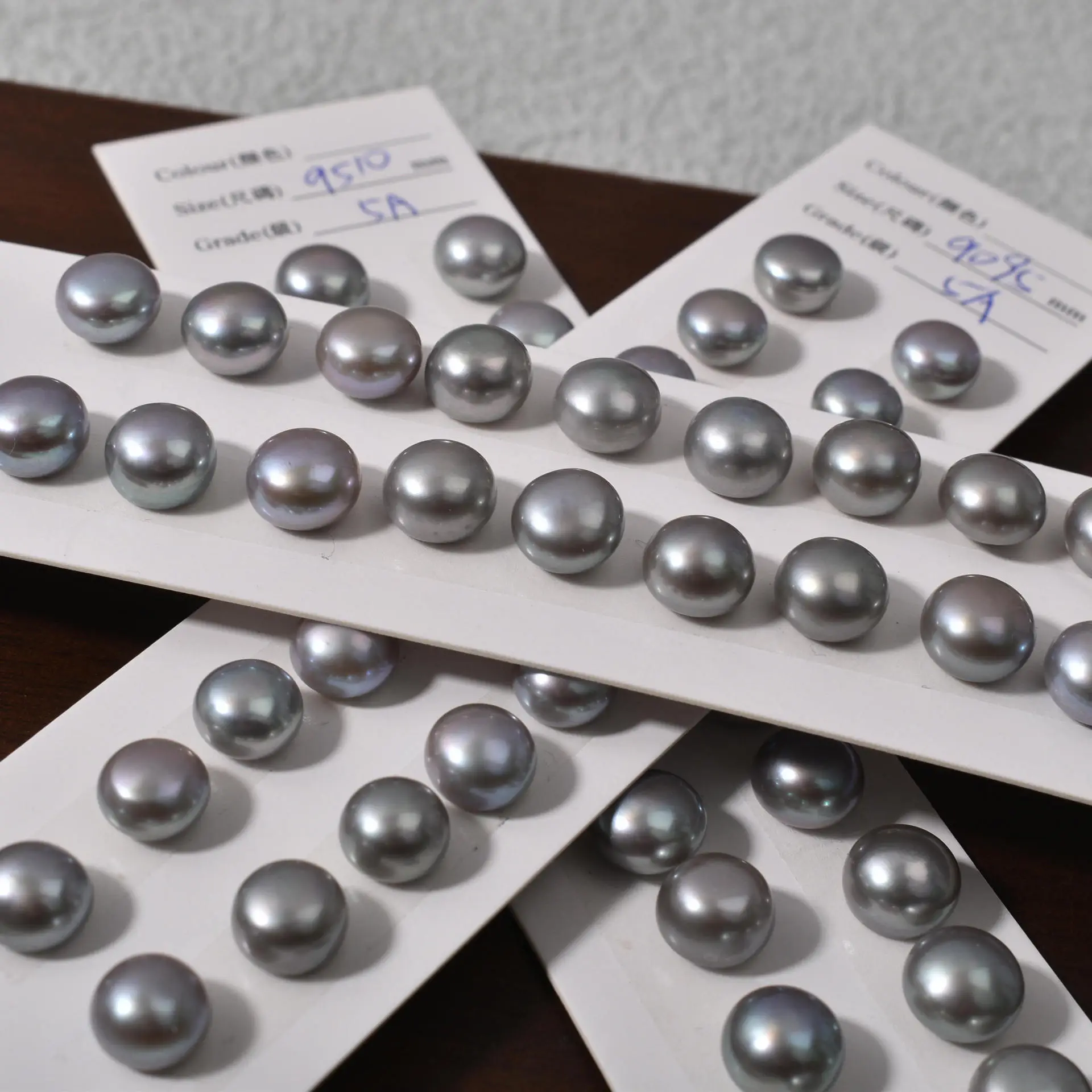 Natural Freshwater Pearl Beads Gray Half Drilled for DIY Earrings - Image 10