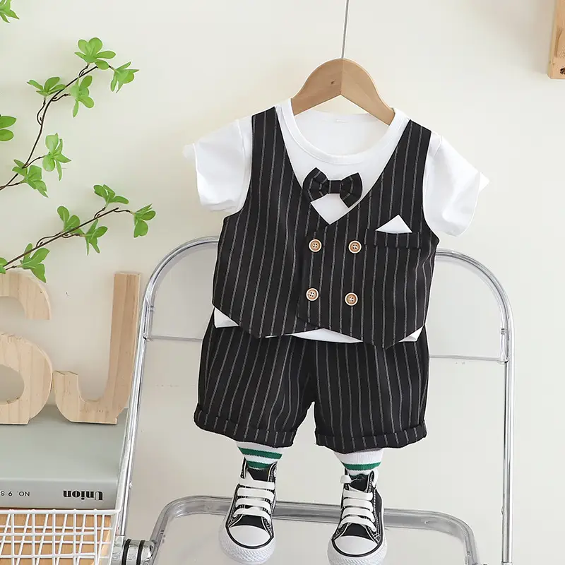 Boys Summer Vest Short Sleeve T Shirt Set - Image 2