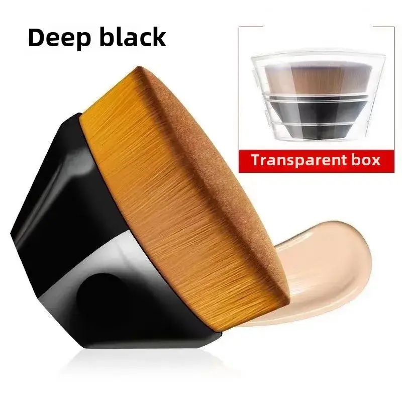 55mm Liquid Foundation Brushes Deep Black Transparent Box - Image 2