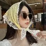 French Lace Triangle Scarf Beige Western Decorative Headscarf