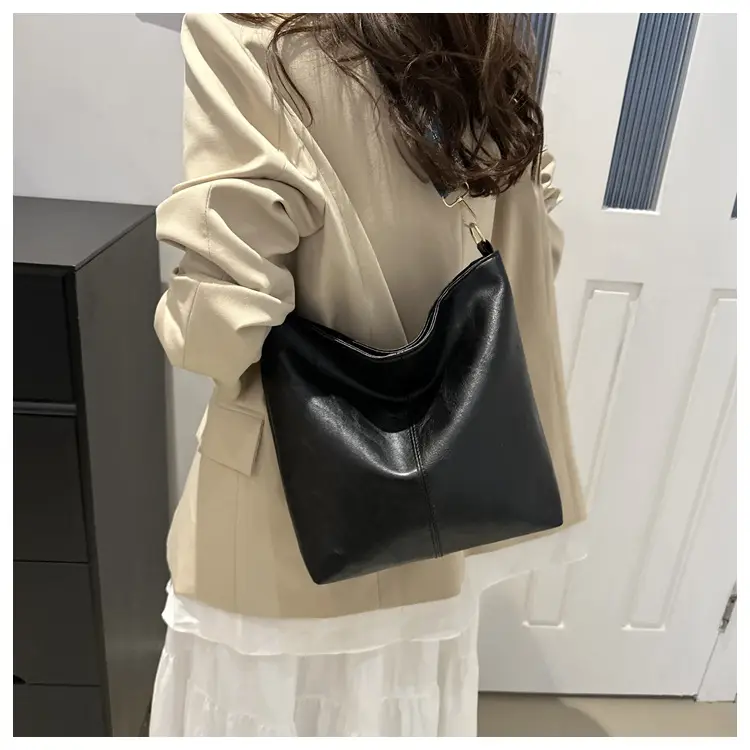 Brown Leather Ethnic Shoulder Bag with Crossbody Strap — feature 22