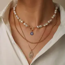 Gold Butterfly Pearl Clavicle Chain for Women
