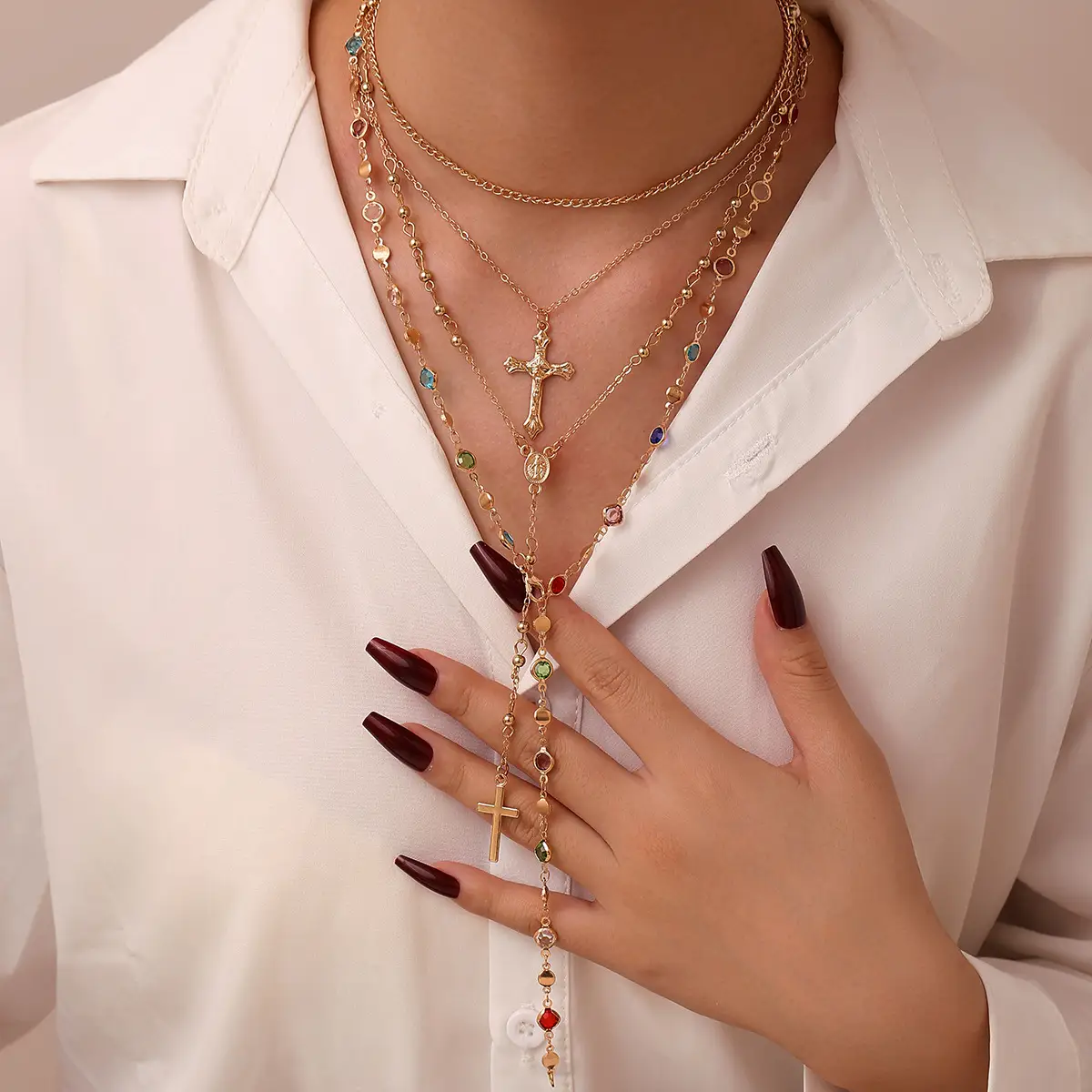 Gold Butterfly Pearl Clavicle Chain for Women