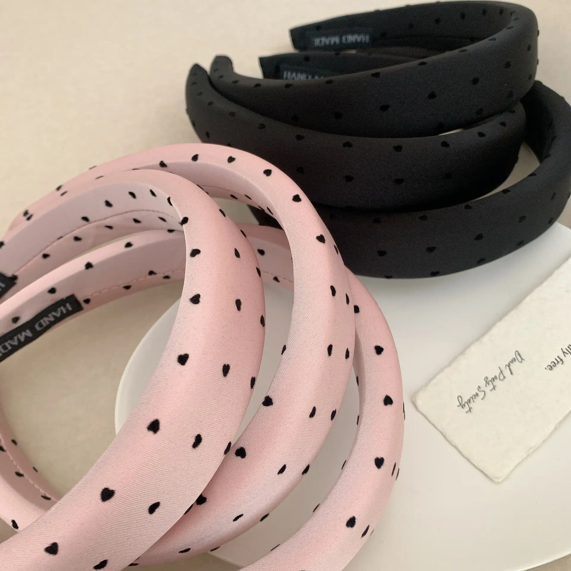 Black Satin Hair Band with Wave Design — feature 14