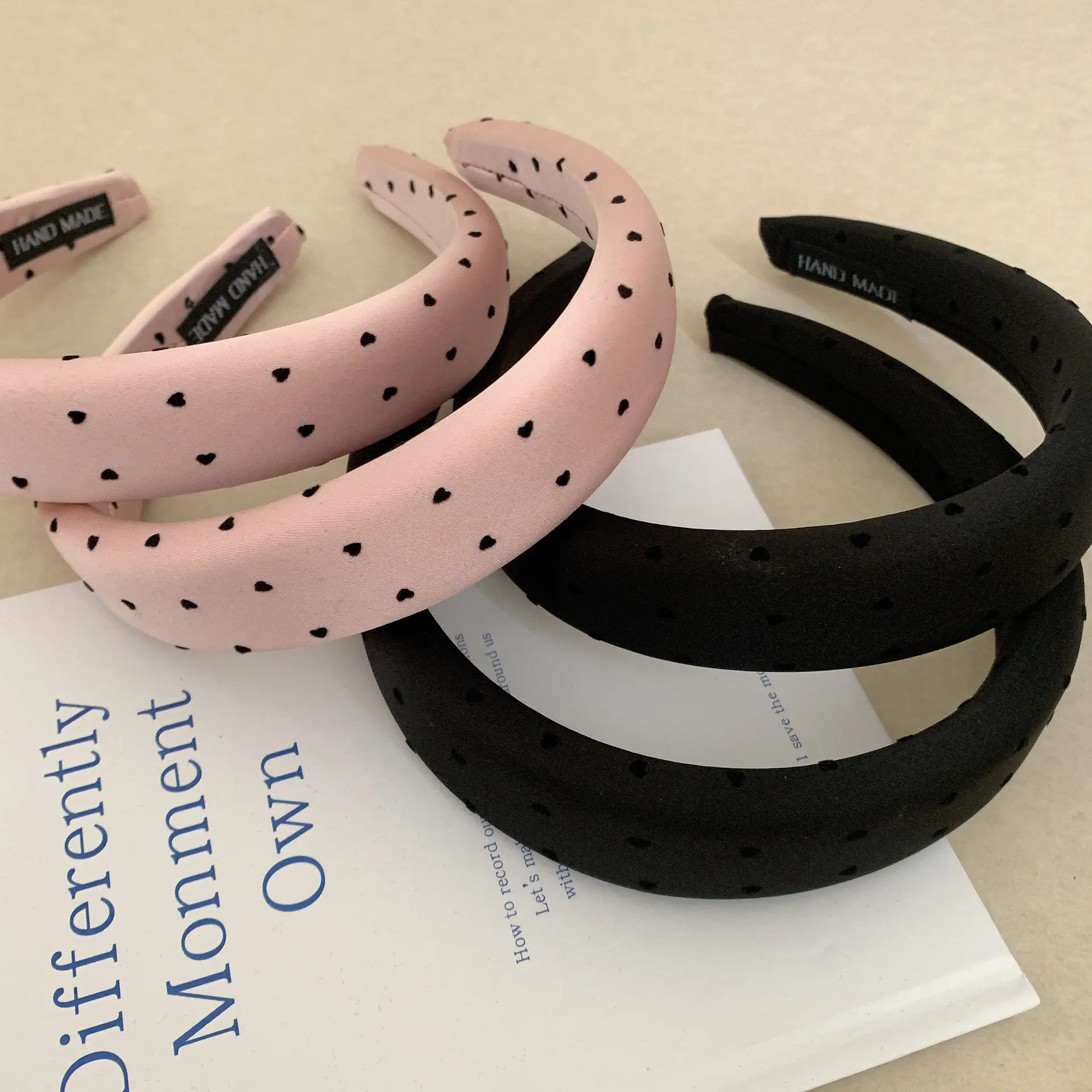 Black Satin Hair Band with Wave Design — feature 15