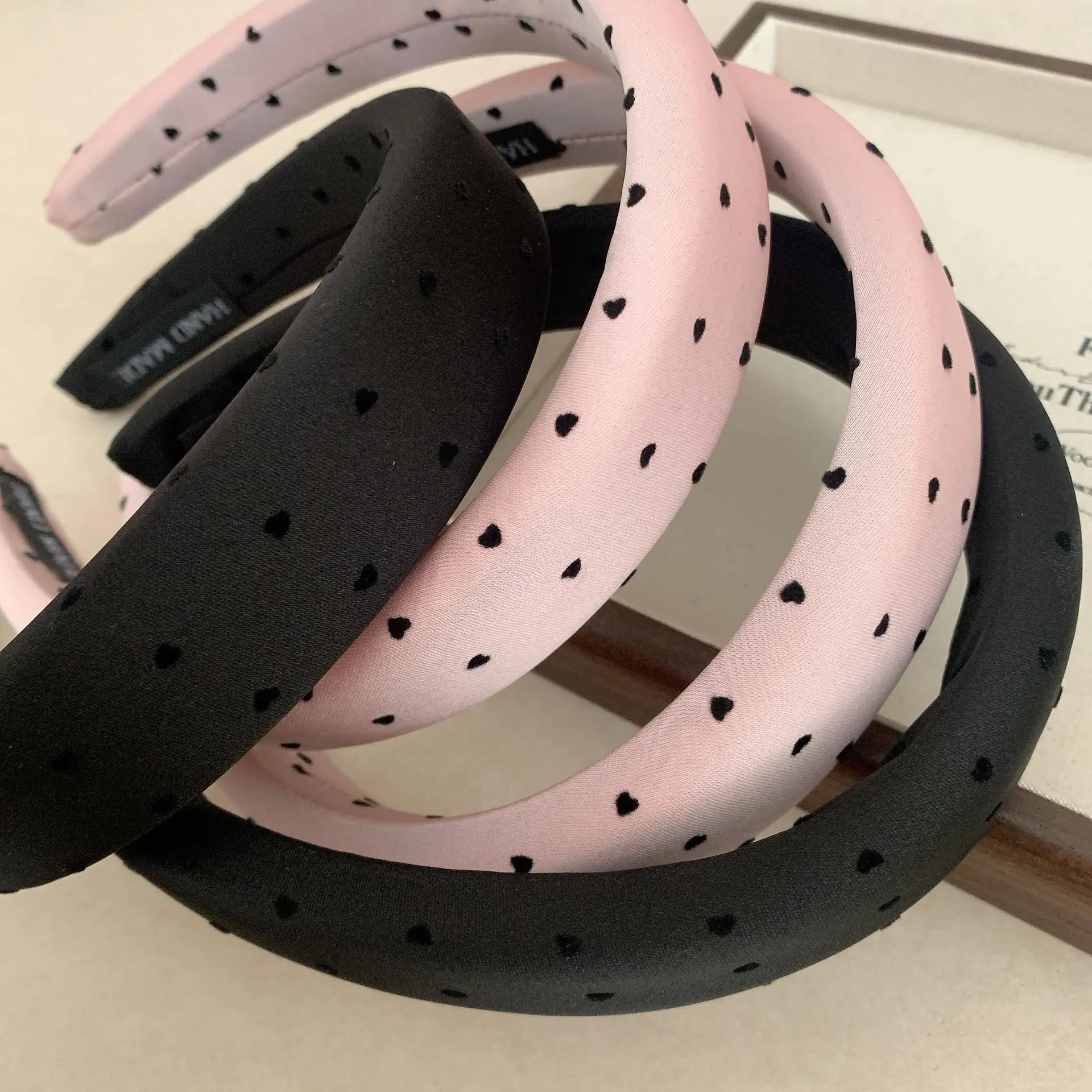 Black Satin Hair Band with Wave Design — feature 16