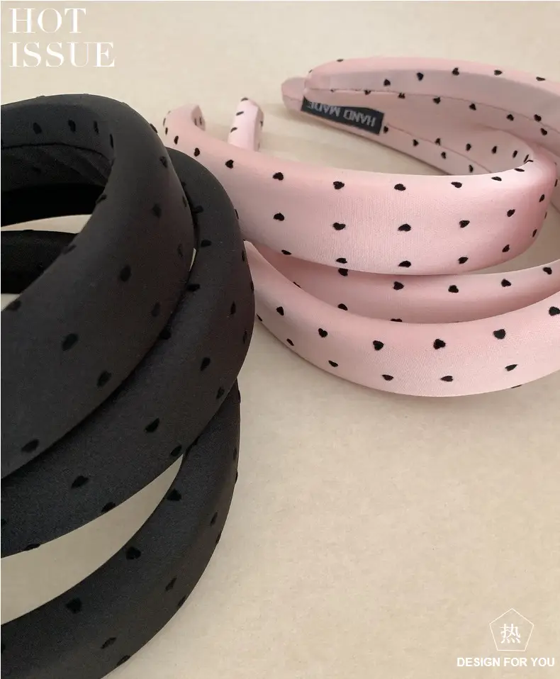 Black Satin Hair Band with Wave Design — feature 3