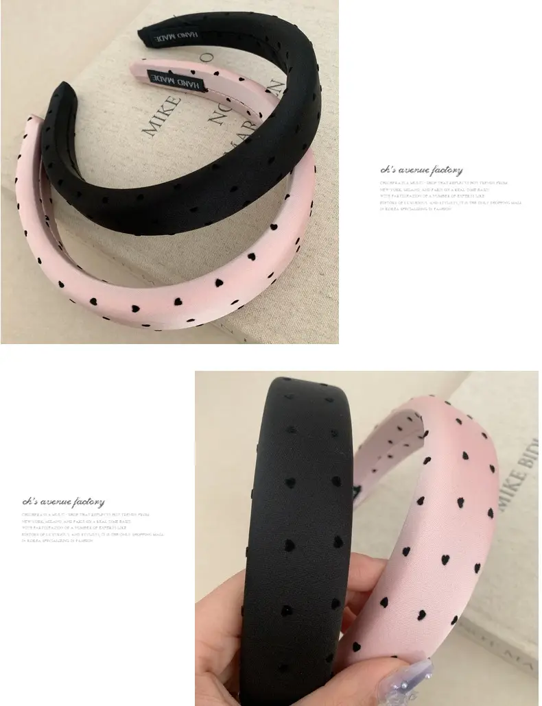 Black Satin Hair Band with Wave Design — feature 9