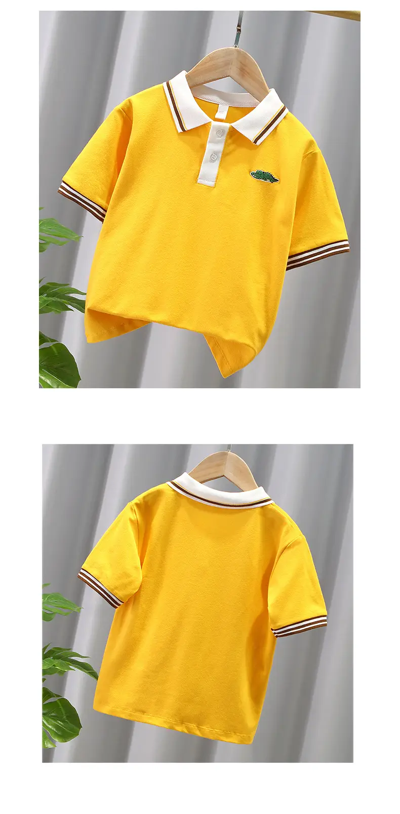 Boys' Yellow Polo T-Shirt Short Sleeve Summer 25 — feature 9