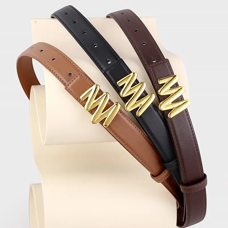 Women Genuine Leather Belt with Skirt Suit Decoration - Image 5
